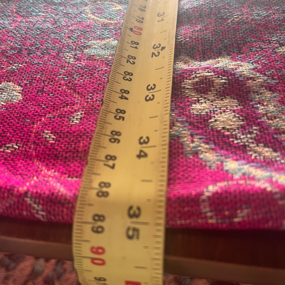 “Pashmina” style scarf blue pink purple gold colors - Picture 8 of 9